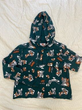 Tom & Jerry Cropped Hooded Pullover